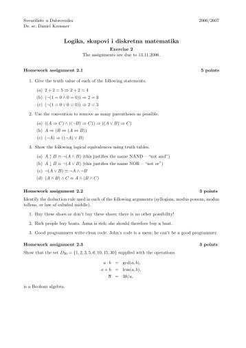 Logika, skupovi i diskretna matematika