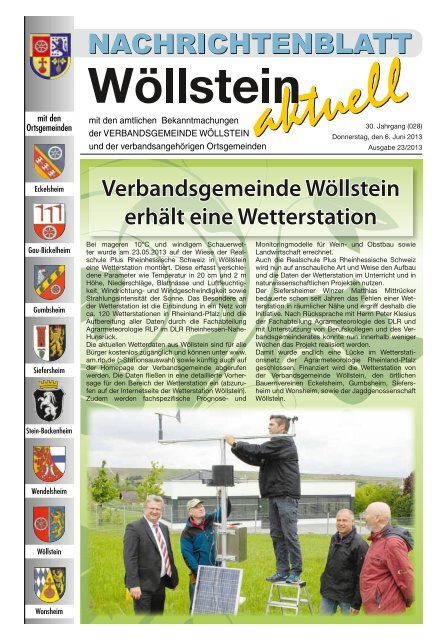 KW 23 / 06.06.2013 - Verbandsgemeinde WÃƒÂ¶llstein