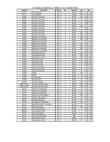 course schedule, spring 2013 - Independent University, Bangladesh