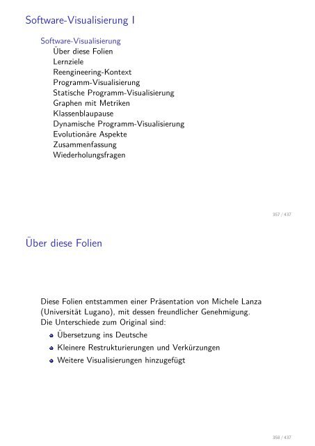 Vorlesung Software-Reengineering ¨Uberblick I - Informatik - FB3 ...