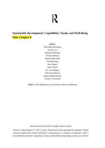 Sustainable Development: Capabilities, Needs, and Well ... - Esade