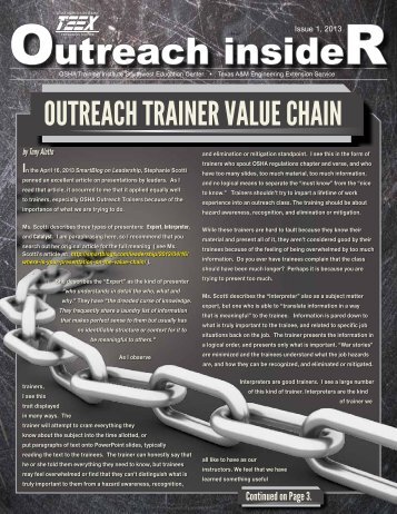 Outreach Insider, Issue 1-13 (PDF) - Texas Engineering Extension ...