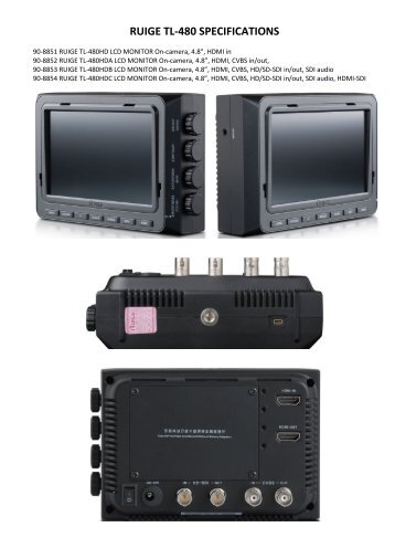 RUIGE TL-480 SPECIFICATIONS - Canford Audio