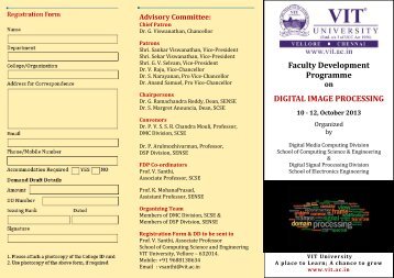 Faculty Development Programme DIGITAL IMAGE ... - VIT University