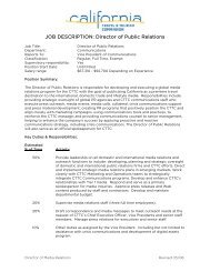 JOB DESCRIPTION: Director of Public Relations