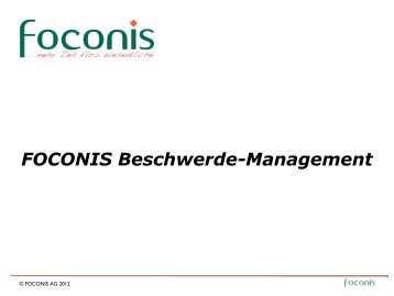 FOCONIS Beschwerde-Management - Foconis AG