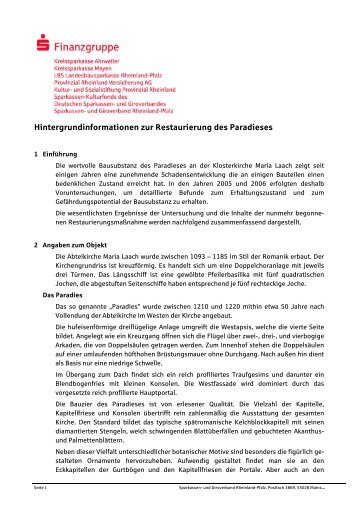 Hintergrundinformationen - Sparkassenverband Rheinland-Pfalz