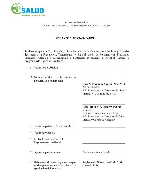 Reglamento Licenciamiento - Portal Gobierno.PR - Gobierno de ...