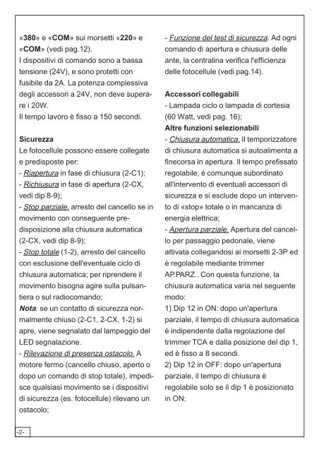 Descrizione quadro comando Quadro elettrico per ... - Intekom