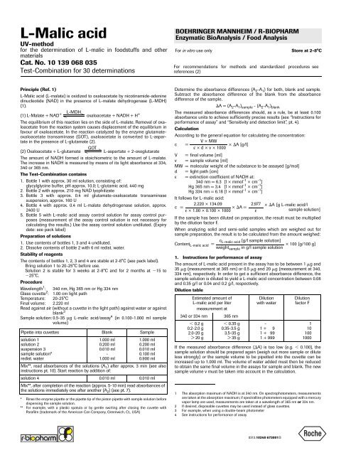 L Malic Acid R Biopharm Ag