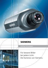 Die Kameras von Siemens. - WYM Security Systems