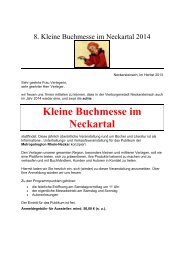 Buchmesse Anschreiben an Verlage - Neckarsteinach