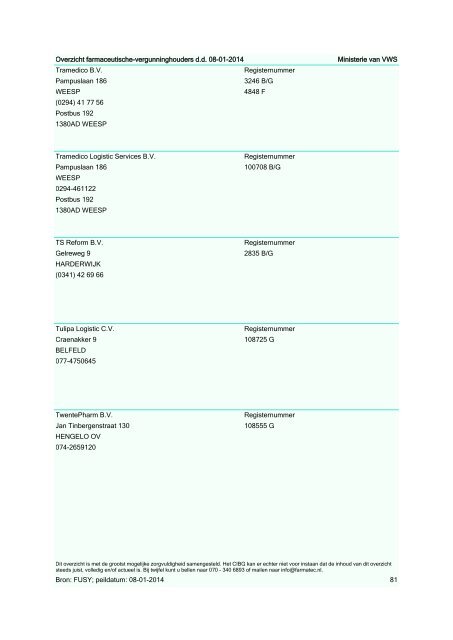 Farmaceutische-vergunninghouders - Farmatec