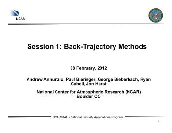 Session 1: Back-Trajectory Methods