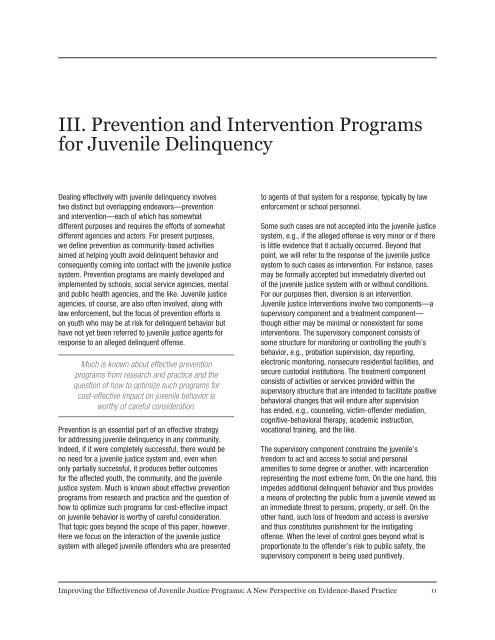 Improving the Effectiveness of Juvenile Justice Programs: A New