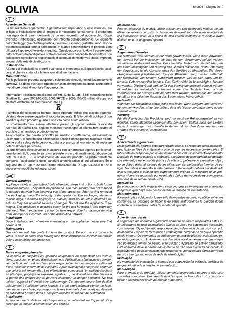 Foglio istruzioni - Segno