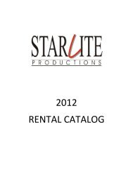 Download 2012 Rental Catalog - Starlite Productions