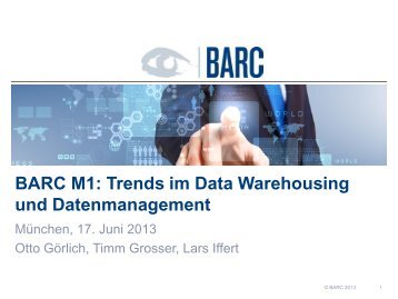 BARC-Track: Trends im Data Warehousing und ... - SIGS DATACOM