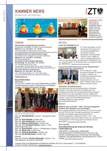 Newsletter - Kammer der ZiviltechnikerInnen für Steiermark und ...