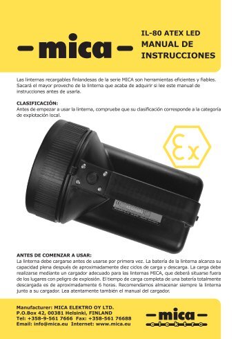 MANUAL DE INSTRUCCIONES - Mica Elektro OY Ltd