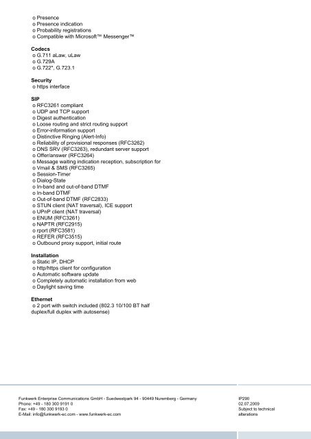 Elmeg IP290 Datasheet - VoipAndGo