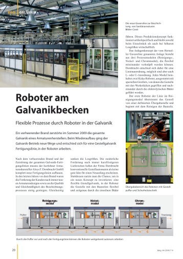 Roboter am Galvanikbecken - carat robotic