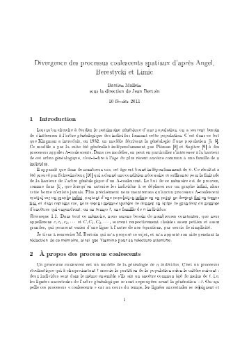 MÃ©moire de M2 - Laboratoire de ProbabilitÃ©s et ModÃ¨les AlÃ©atoires