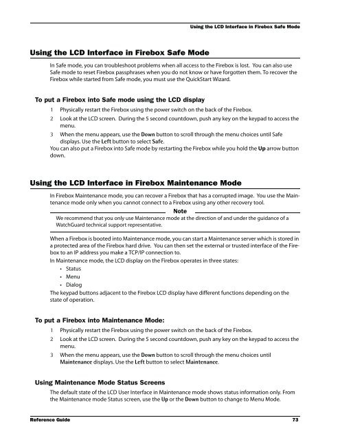 WSM Reference Guide - WatchGuard Technologies