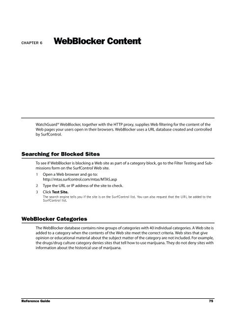 WSM Reference Guide - WatchGuard Technologies