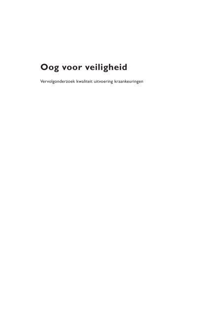 Oog voor veiligheid (R08-03 ) - Inspectie SZW