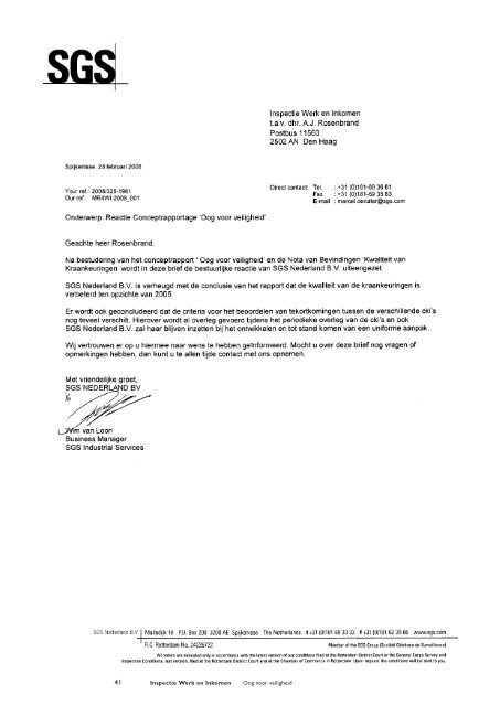 Oog voor veiligheid (R08-03 ) - Inspectie SZW