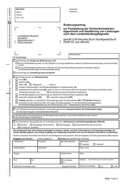 Änderungsantrag zur Feststellung der ... - Freistaat Sachsen