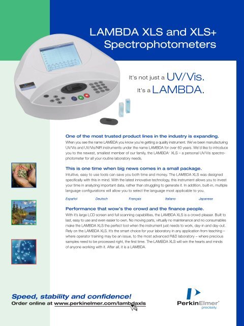 LAMBDA XLS And CLS Spectrophotometers PerkinElmer lambda-xls-and-cls-spectrophotometers-perkinelmer