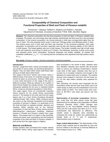 Comparability of Chemical Composition and Functional Properties of