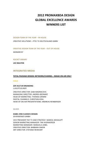 2012 promaxbda design global excellence awards winners list