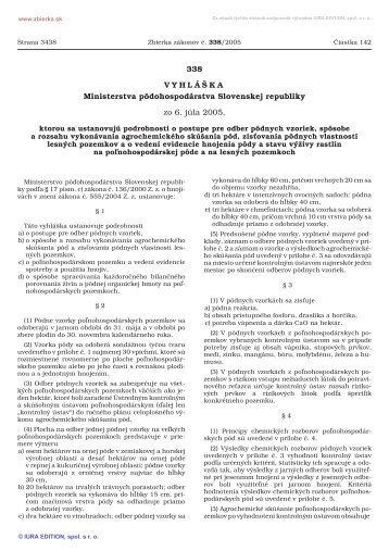 338/2005 - Ústredný kontrolný a skúšobný ústav poľnohospodársky