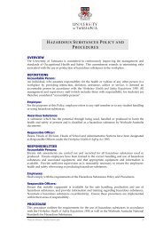 Hazardous Substances Policy and Procedures - University of ...