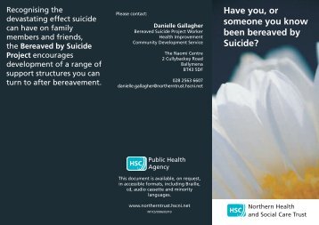 Bereaved by Suicide? - Larne Borough Council