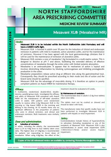 Mezavant XL - Medicines Management