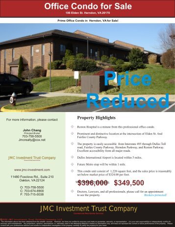 106 Elden St. Herndon, VA 20170 - JMC Investment Trust Company