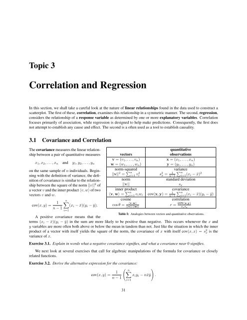 Correlation and Regression