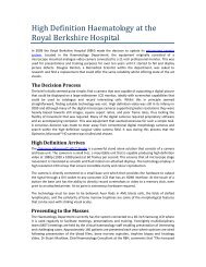 High Definition Haematology at the Royal Berkshire Hospital