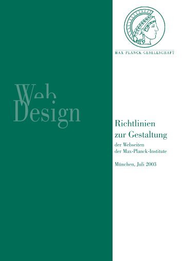 Richtlinien zur Gestaltung - MPG HLL - Max-Planck-Gesellschaft