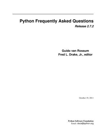 Python Frequently Asked Questions - William Stein