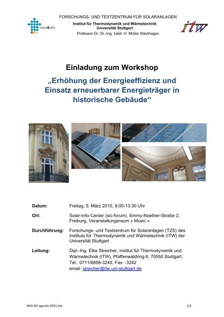 Einladung zum Workshop - GebÃ¤ude.Energie.Technik