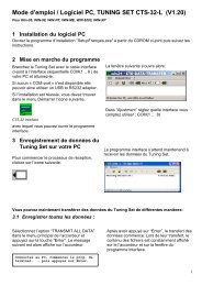 Mode d'emploi / Logiciel PC, TUNING SET CTS-32-L ... - tuning-set.de