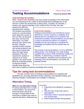 Testing Accommodations