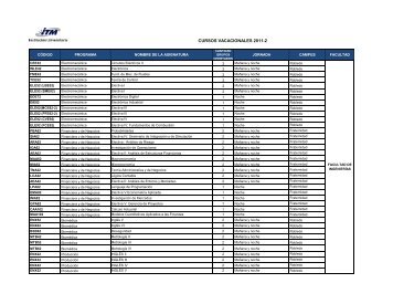 CURSOS VACACIONALES 2011-2