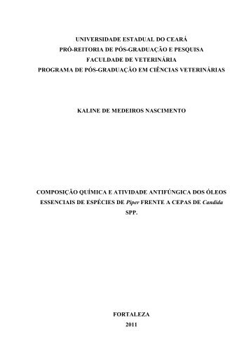 ComposiÃ§Ã£o quÃ­mica e atividade antifÃºngica dos Ã³leos ... - Uece