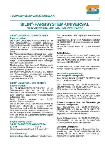 SILIN -FARBSYSTEM-UNIVERSAL - Silin-Fachberatung
